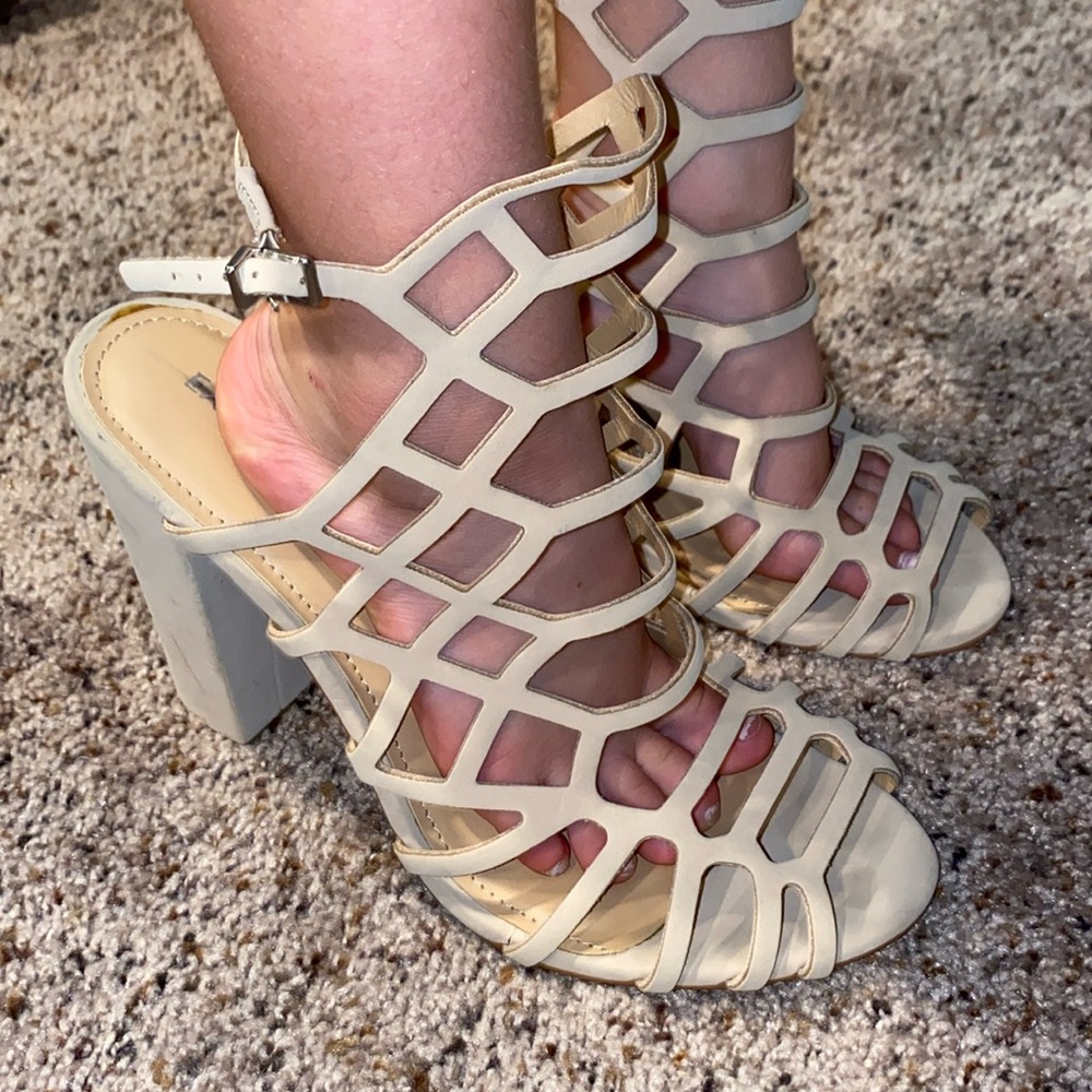 Express Strappy Cut Out Heels